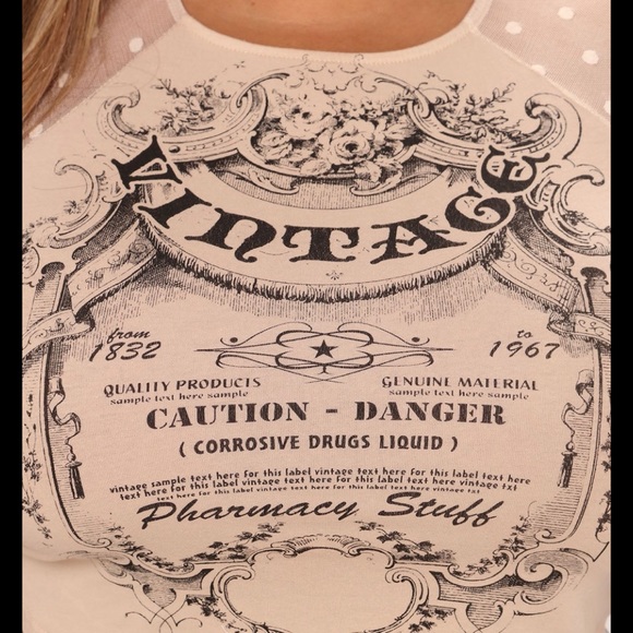 VINTAGE Flare Sleeves Apricot Crop Shirt - Picture 5 of 12